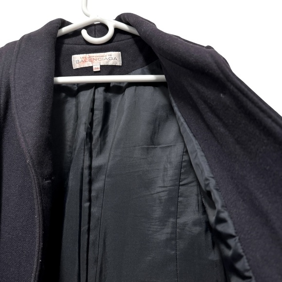 Vintage Les Uniformes de Balenciaga Navy Blue Long Coat - Picture 4 of 8